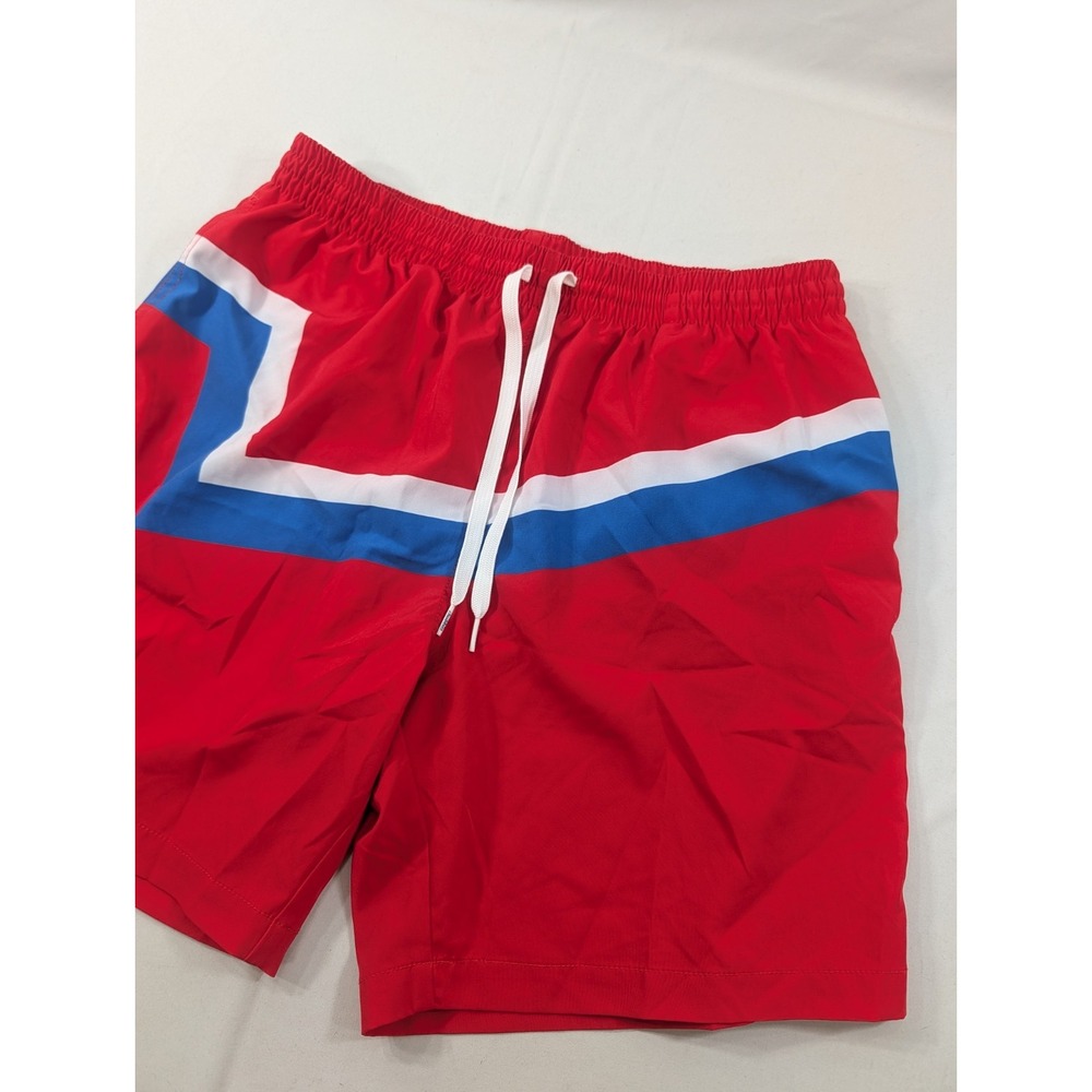 Chubbies Shorts Mens XL Red Swim Trunks Striped Mesh Lined Drawstring 7" Inseam